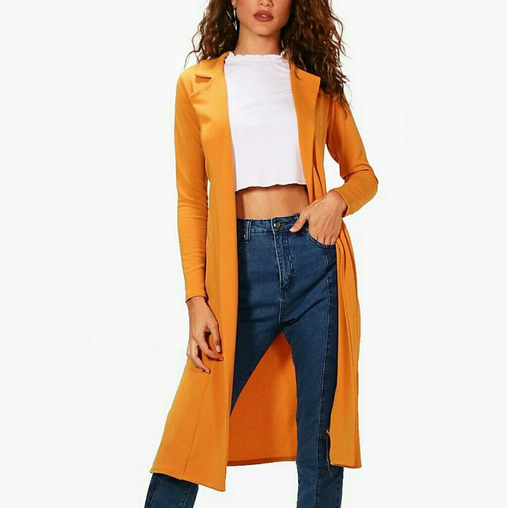 Mustard yellow tie cardigan
